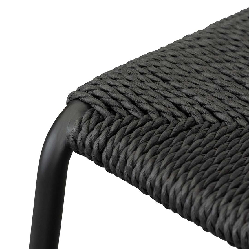 65cm Rattan Barstool - Full Black (Set of 2) - View 6