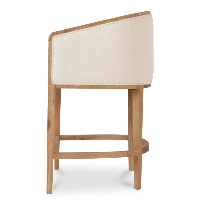 65cm Black Frame Bar Stool - Light Beige - View 3