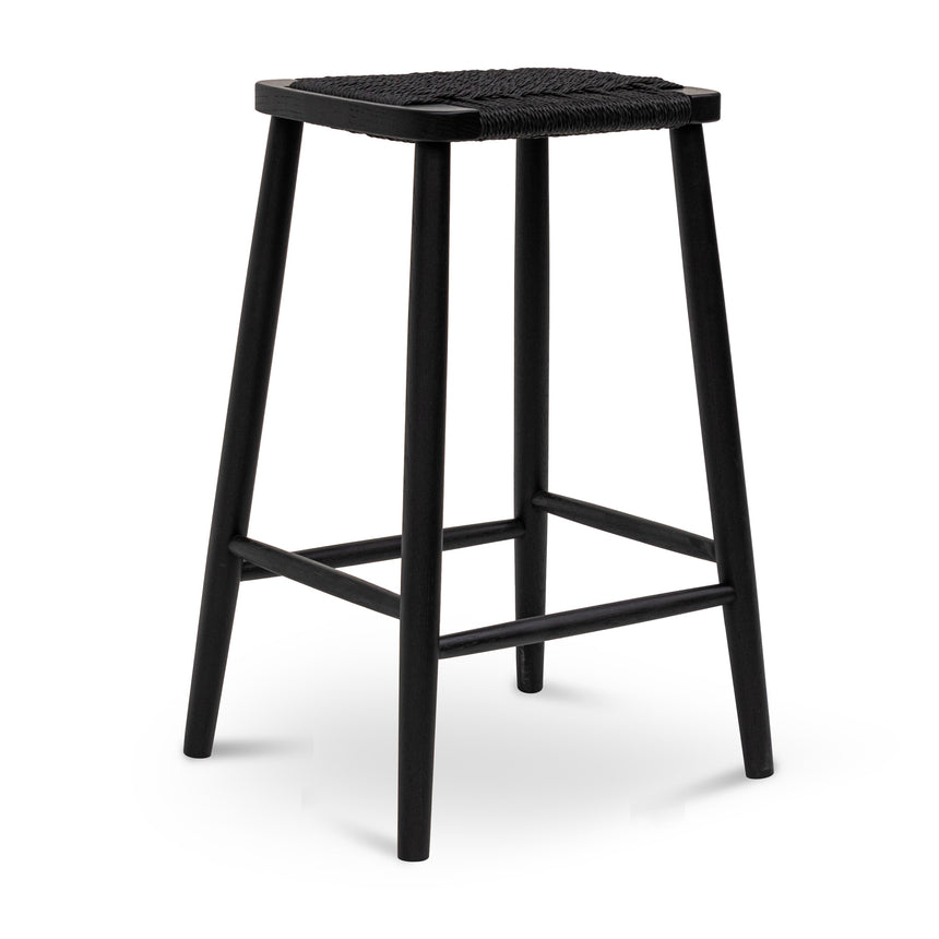 65cm Bar Stool - Full Black - View 2