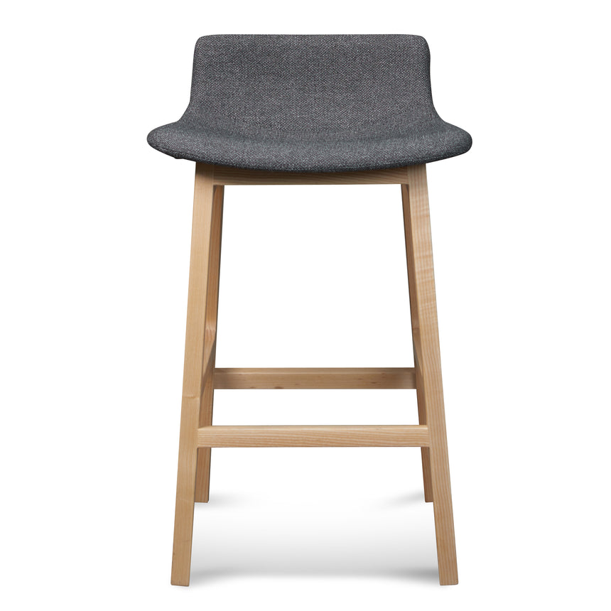65cm Grey Bar Stool - Natural Legs - View 2