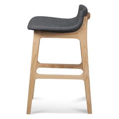 Ex Display - CBS8152-SD 65cm Grey Bar Stool - Natural Legs