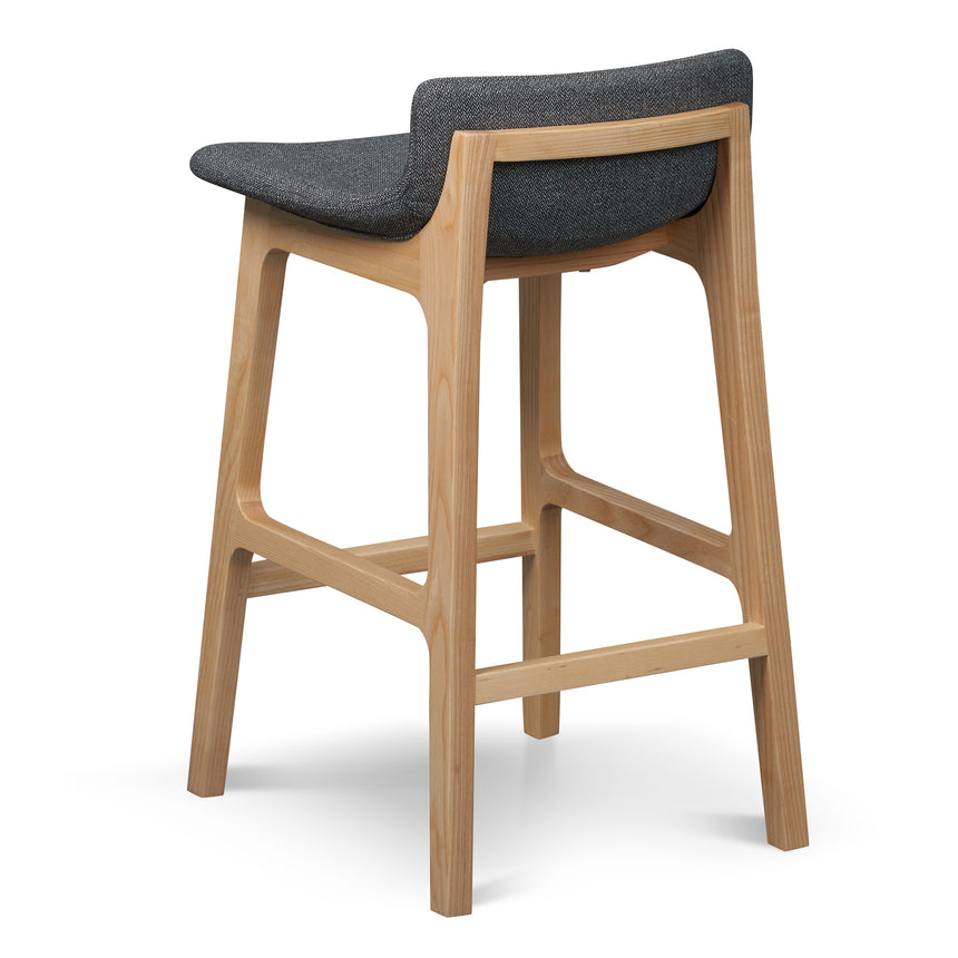 65cm Grey Bar Stool - Natural Legs - View 4