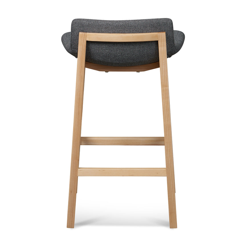 65cm Grey Bar Stool - Natural Legs - View 5