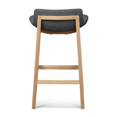 Ex Display - CBS8152-SD 65cm Grey Bar Stool - Natural Legs