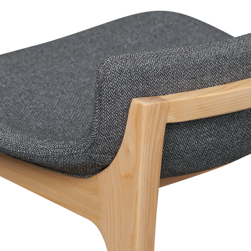 65cm Grey Bar Stool - Natural Legs - View 6
