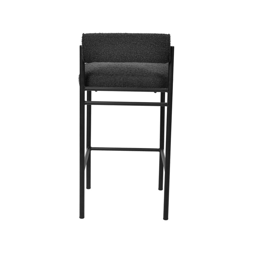 65cm Bar Stool - Black Boucle (Set of 2) - View 3