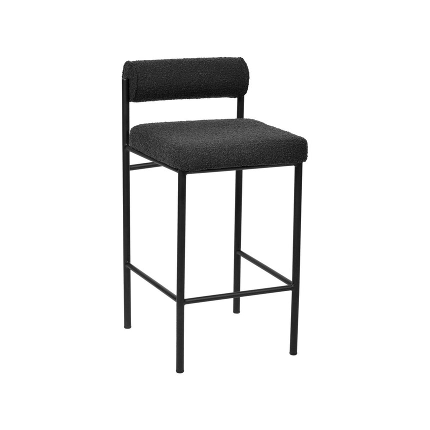 65cm Bar Stool - Black Boucle (Set of 2) - View 2
