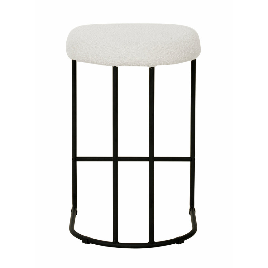 65cm Bar Stool - Cottage White Boucle (Set of 2) - View 7