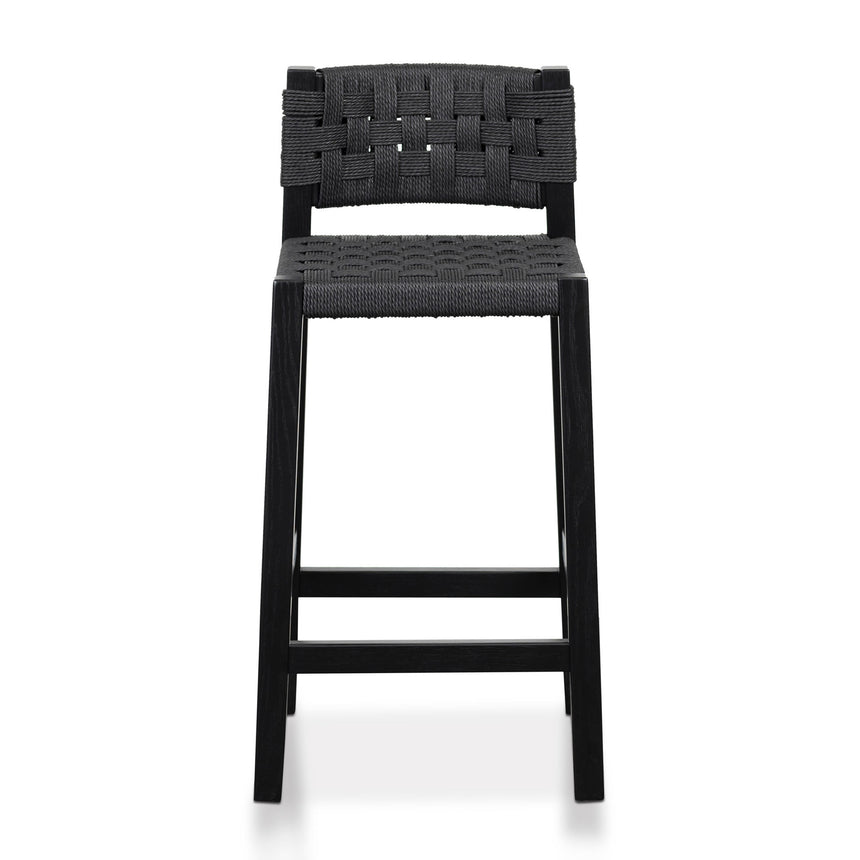 Rattan Bar Stool - Black - View 3