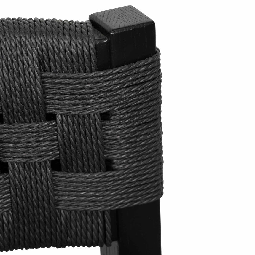 Rattan Bar Stool - Black - View 7