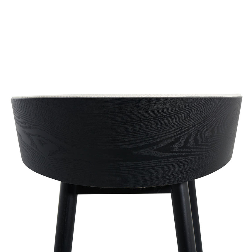 65cm Black Bar Stool - Beige - View 10