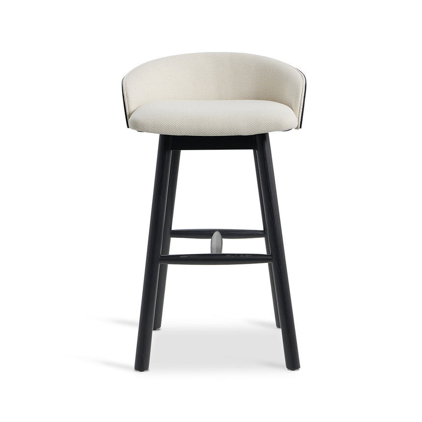 65cm Black Bar Stool - Beige - View 2