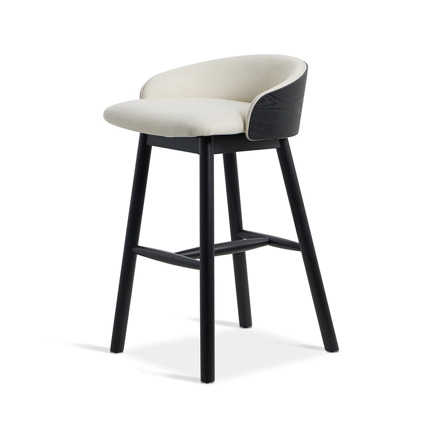 65cm Black Bar Stool - Beige - View 3