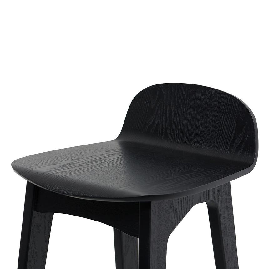65cm Bar Stool - Full Black - View 5