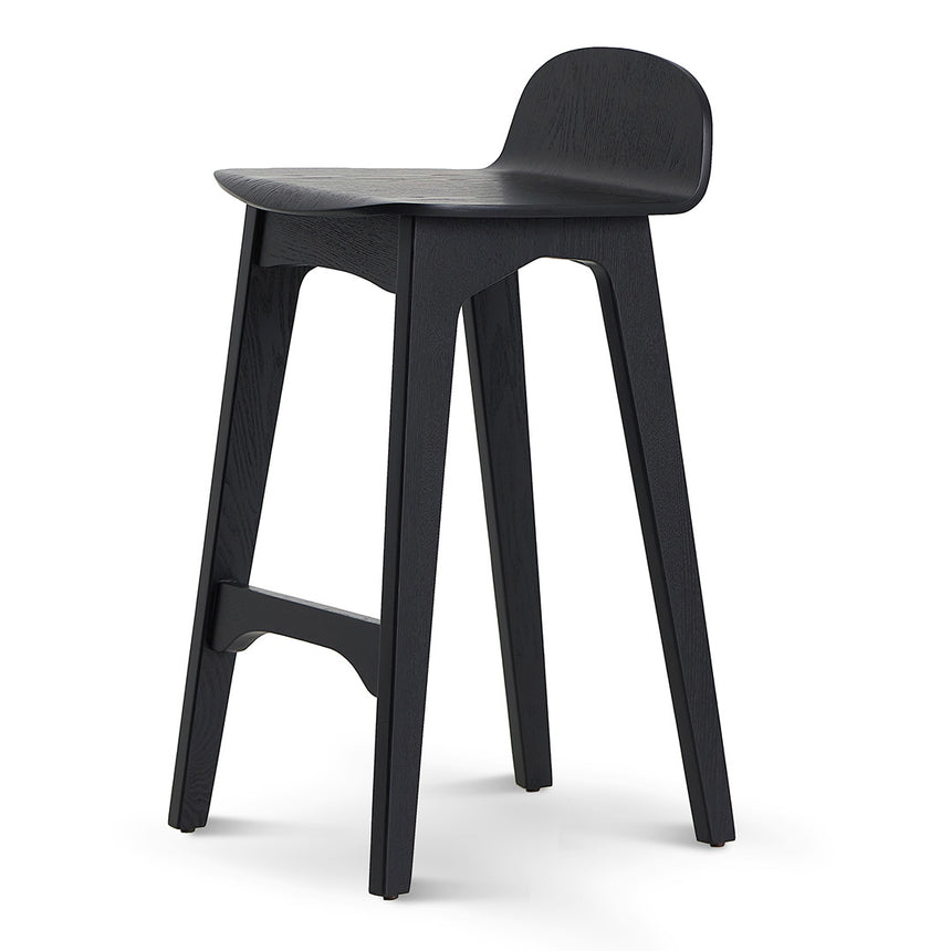 65cm Bar Stool - Full Black - View 3