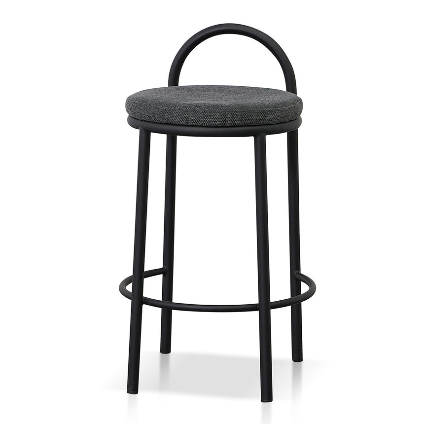 63cm Fabric Bar Stool - Charcoal Grey (Set of 2) - View 2