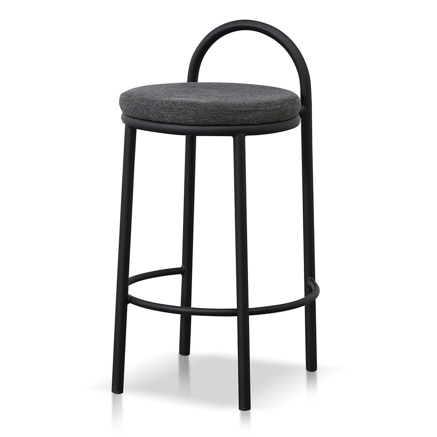 63cm Fabric Bar Stool - Charcoal Grey (Set of 2) - View 4