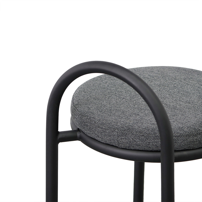 63cm Fabric Bar Stool - Charcoal Grey (Set of 2) - View 6