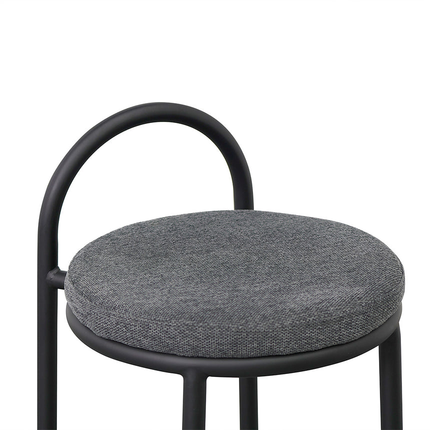 63cm Fabric Bar Stool - Charcoal Grey (Set of 2) - View 5