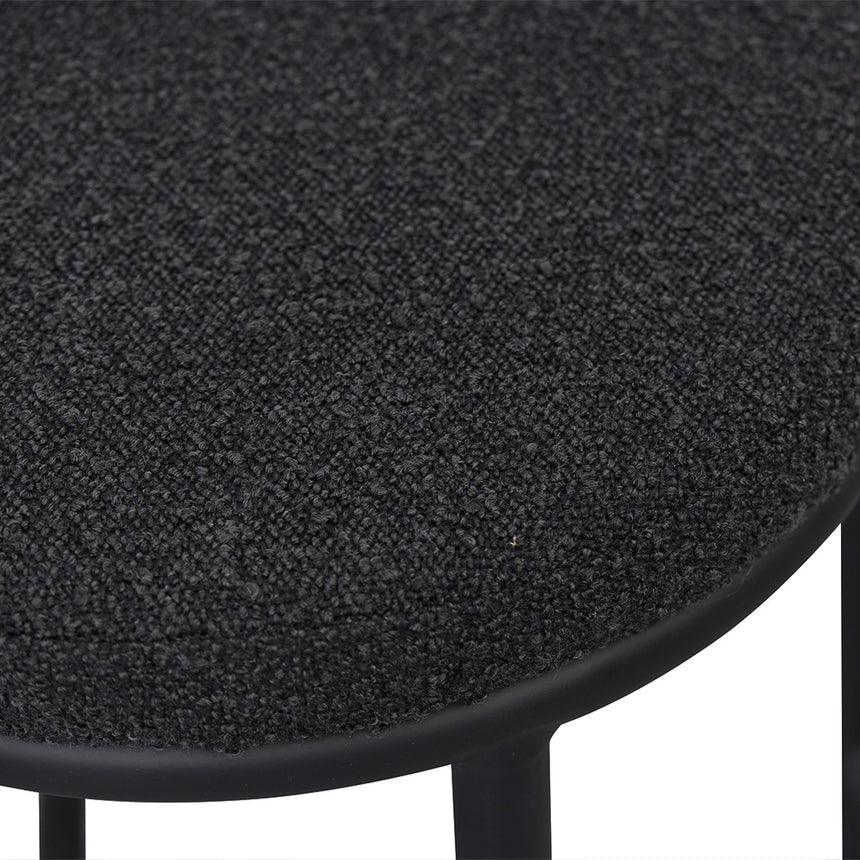 63cm Bar Stool - Black Boucle (Set of 2) - View 7