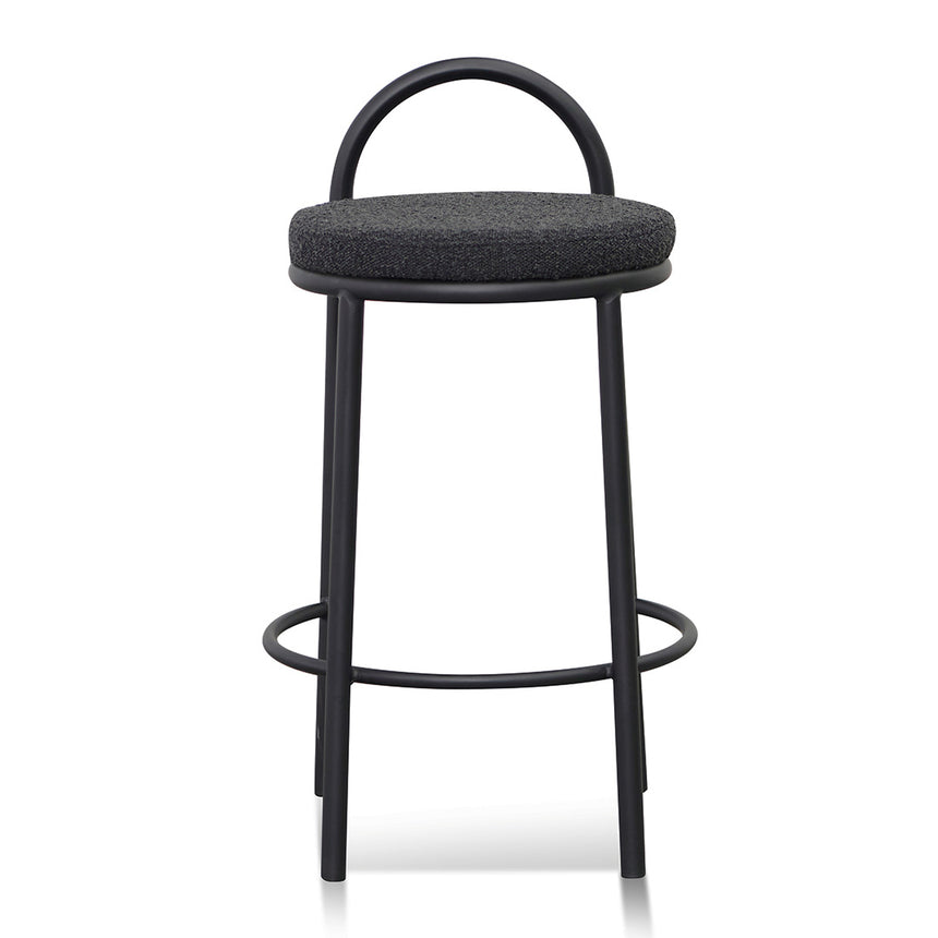 63cm Bar Stool - Black Boucle (Set of 2) - View 3