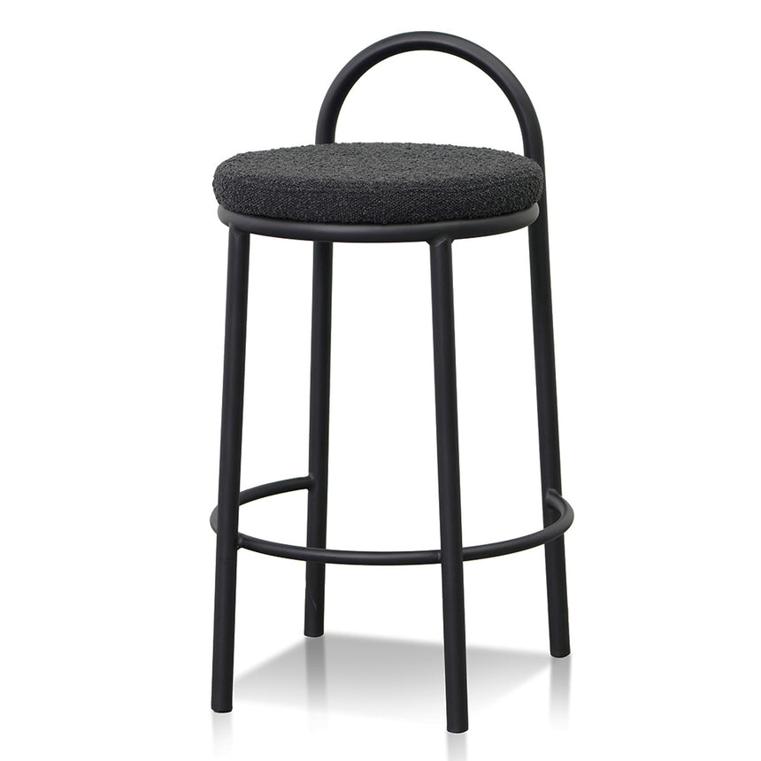 63cm Bar Stool - Black Boucle (Set of 2) - View 4
