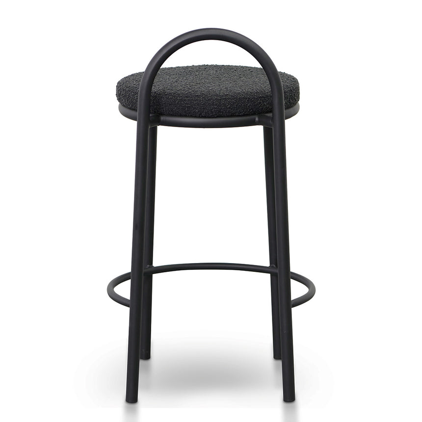 63cm Bar Stool - Black Boucle (Set of 2) - View 10
