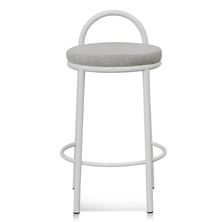 63cm White Frame Bar Stool - Coastal Light Grey (Set of 2) - View 3