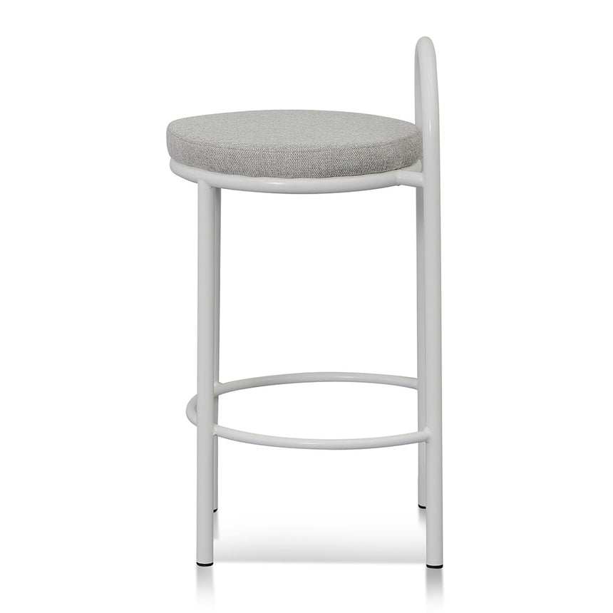 63cm White Frame Bar Stool - Coastal Light Grey (Set of 2) - View 8