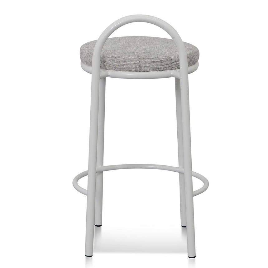 63cm White Frame Bar Stool - Coastal Light Grey (Set of 2) - View 9