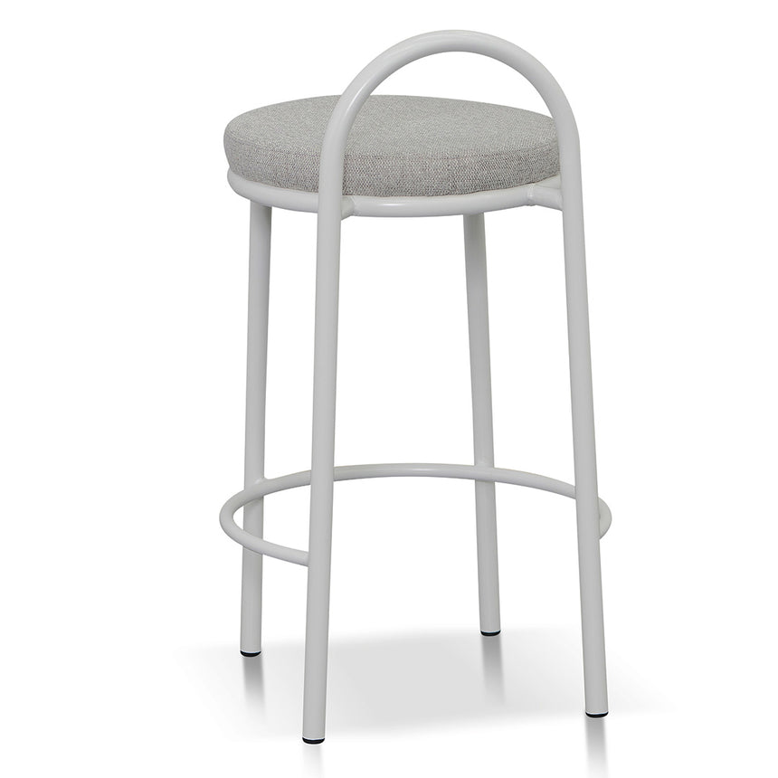 63cm White Frame Bar Stool - Coastal Light Grey (Set of 2) - View 10