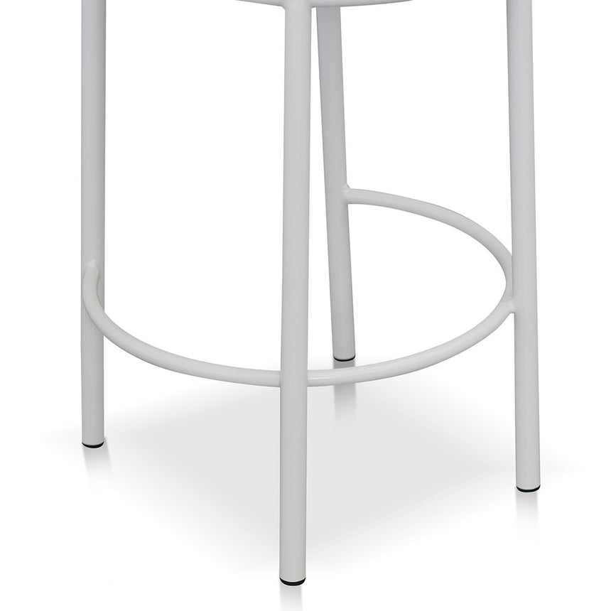 63cm White Frame Bar Stool - Coastal Light Grey (Set of 2) - View 11