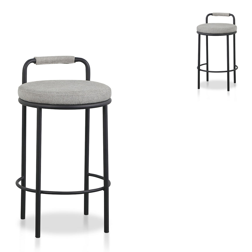 x2 65cm Bar Stool - Coastal Light Grey (Set of 2)