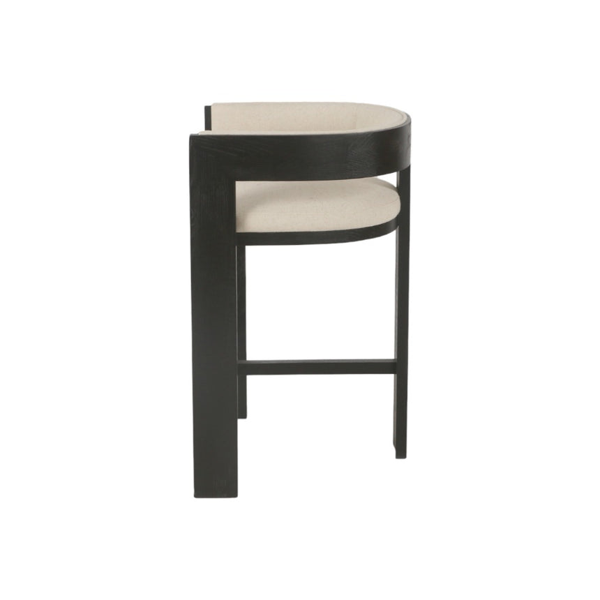 Black ELM Barstool - Light Beige - View 3