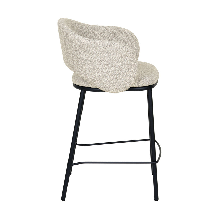 65cm Black Bar Stool - Clay Grey (Set of 2) - View 4