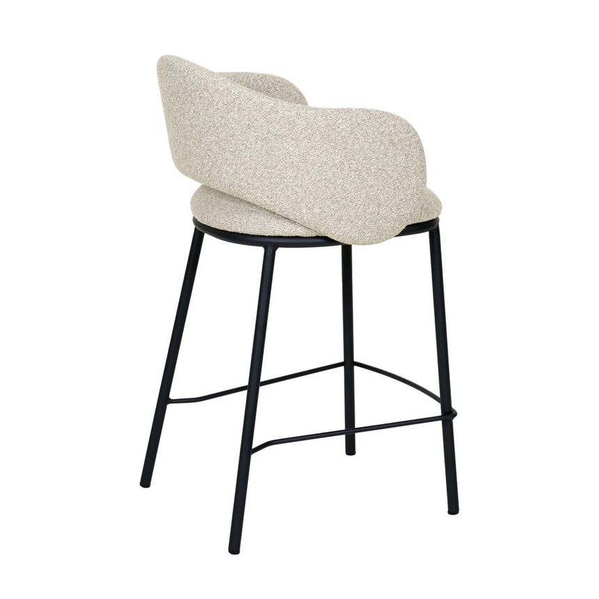 65cm Black Bar Stool - Clay Grey (Set of 2) - View 5