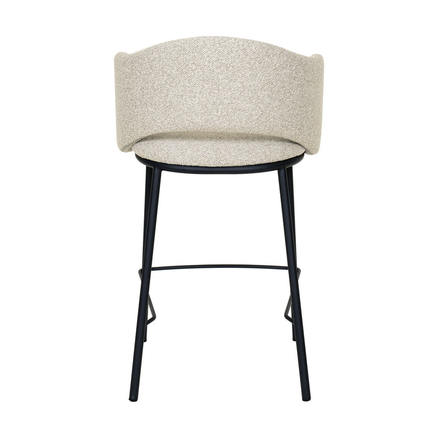 65cm Black Bar Stool - Clay Grey (Set of 2) - View 6