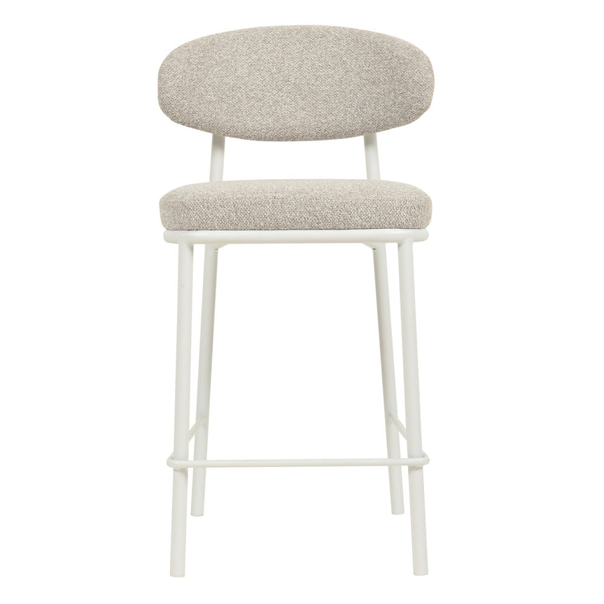 65cm White Bar Stool - Clay Grey (Set of 2) - View 3