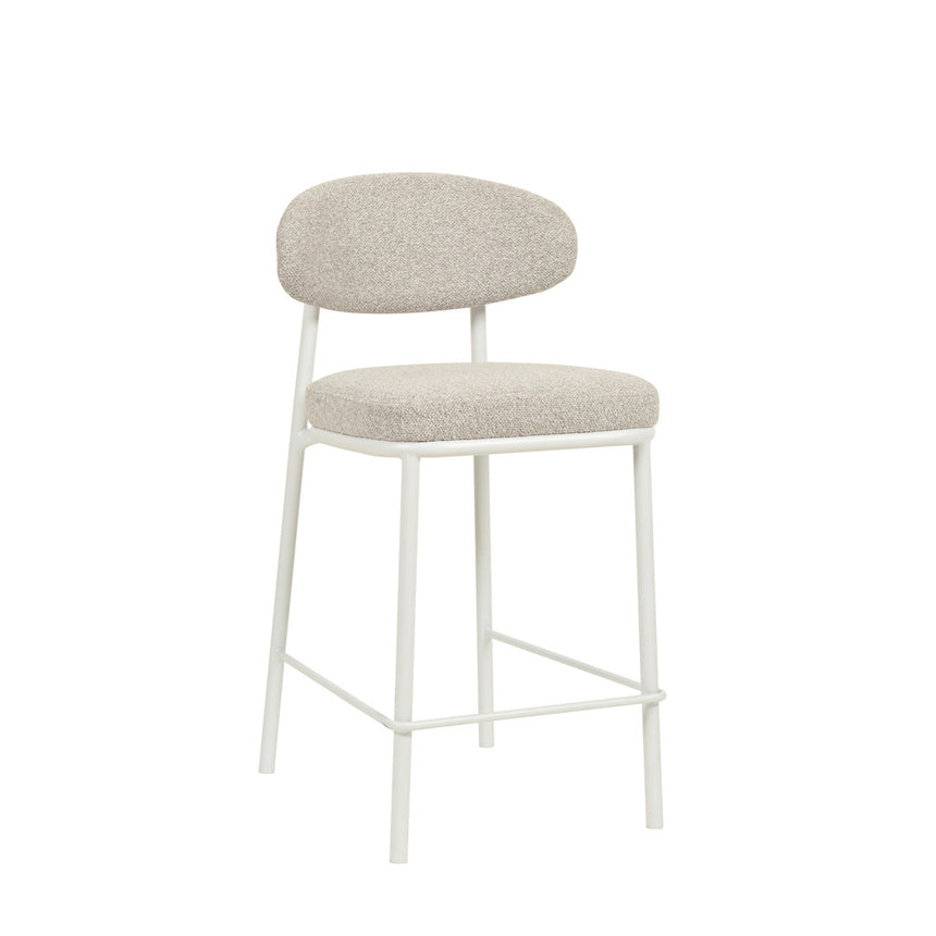 65cm White Bar Stool - Clay Grey (Set of 2) - View 2