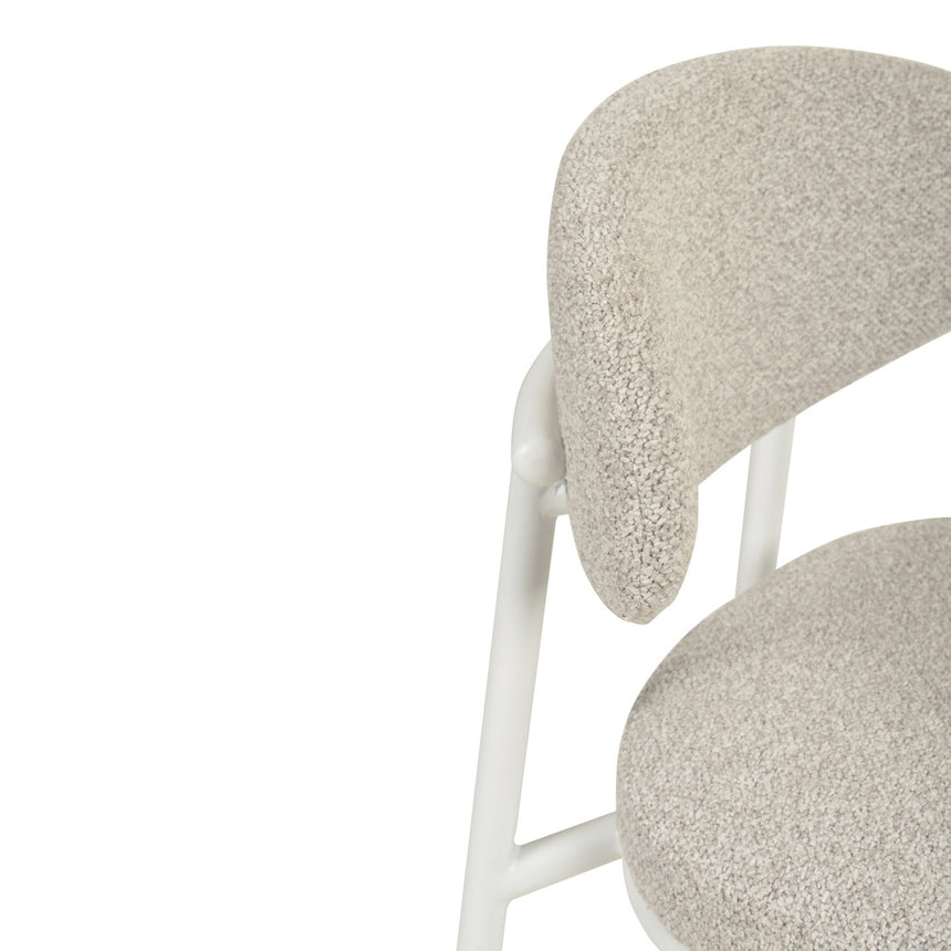 65cm White Bar Stool - Clay Grey (Set of 2) - View 6