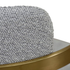 CBS8761-KS 65cm Brushed Gold Bar Stool - Grey Boucle