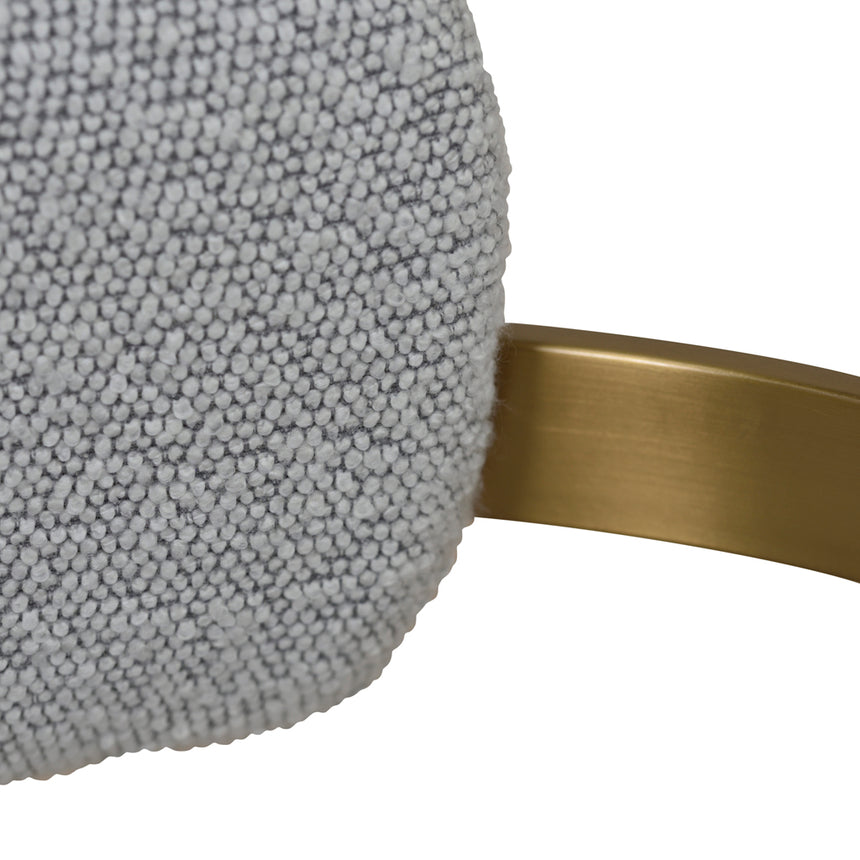 65cm Brushed Gold Bar Stool - Grey Boucle - View 14