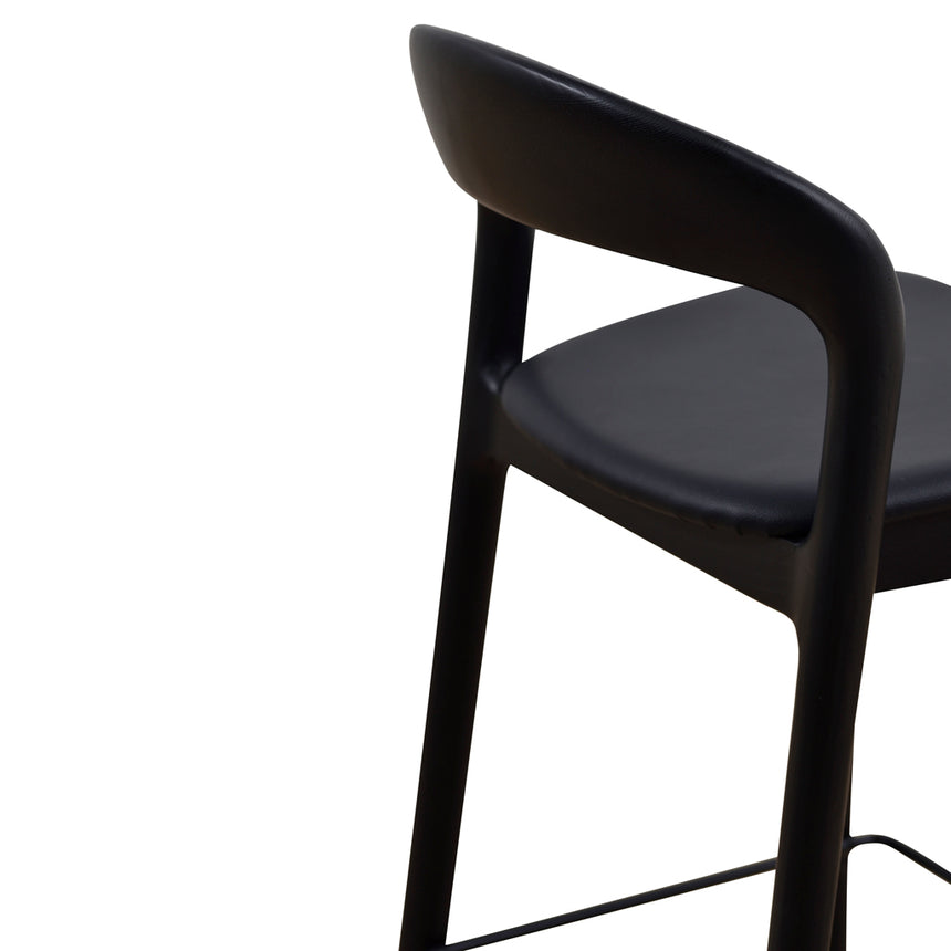 65cm Bar Stool - Full Black (Set of 2) - View 12