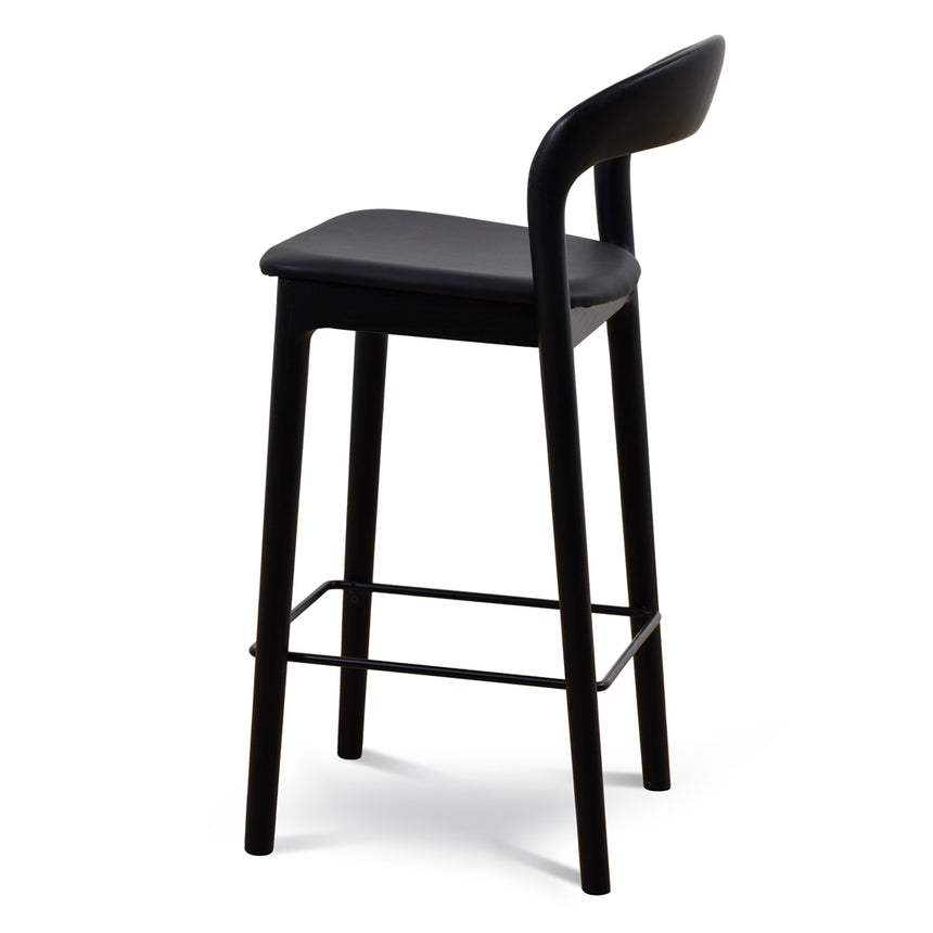 65cm Bar Stool - Full Black (Set of 2) - View 9