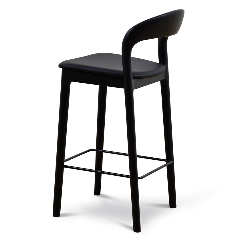 65cm Bar Stool - Full Black (Set of 2) - View 7