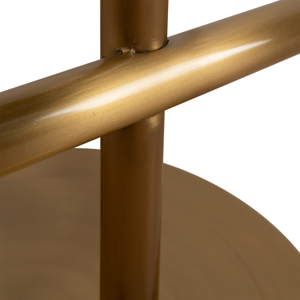68cm Brushed Gold Bar Stool - Silver Grey Boucle - View 5