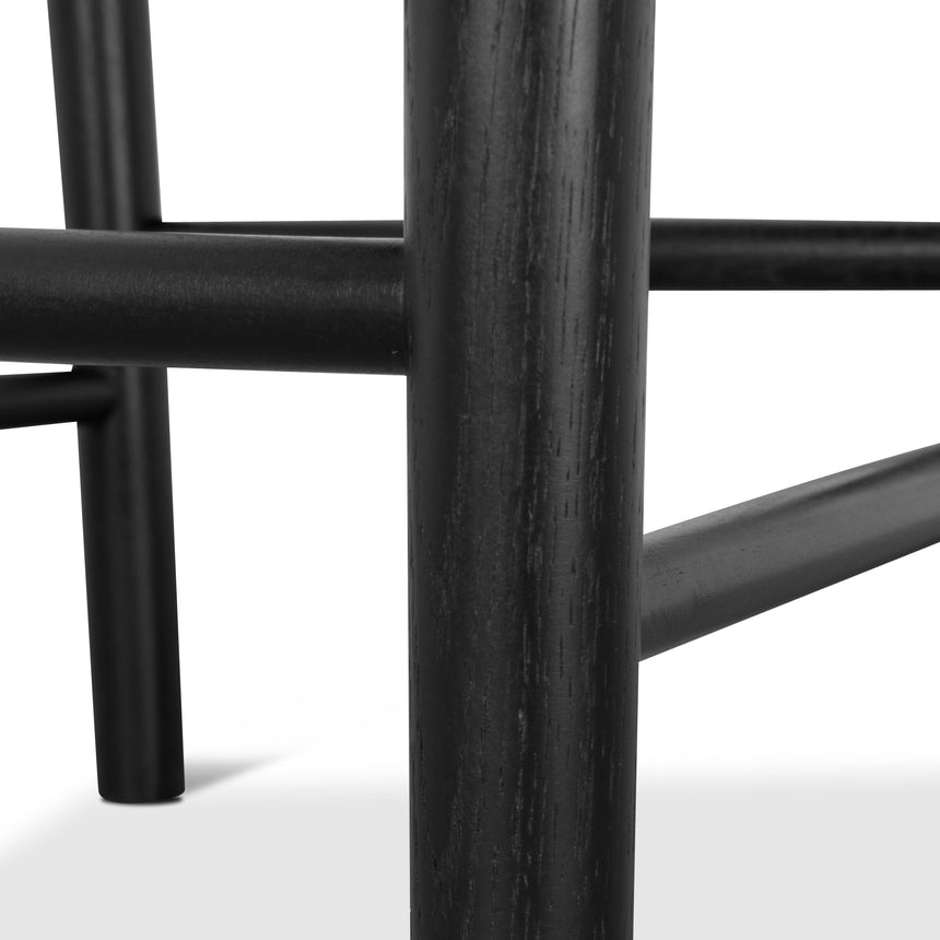 65cm Bar Stool - Full Black with Back Rest - View 10