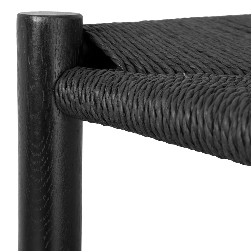 65cm Bar Stool - Full Black with Back Rest - View 11