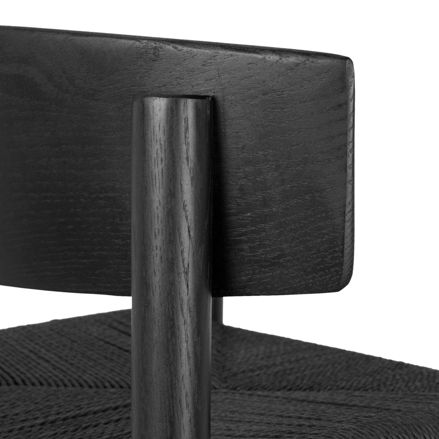 65cm Bar Stool - Full Black with Back Rest - View 13