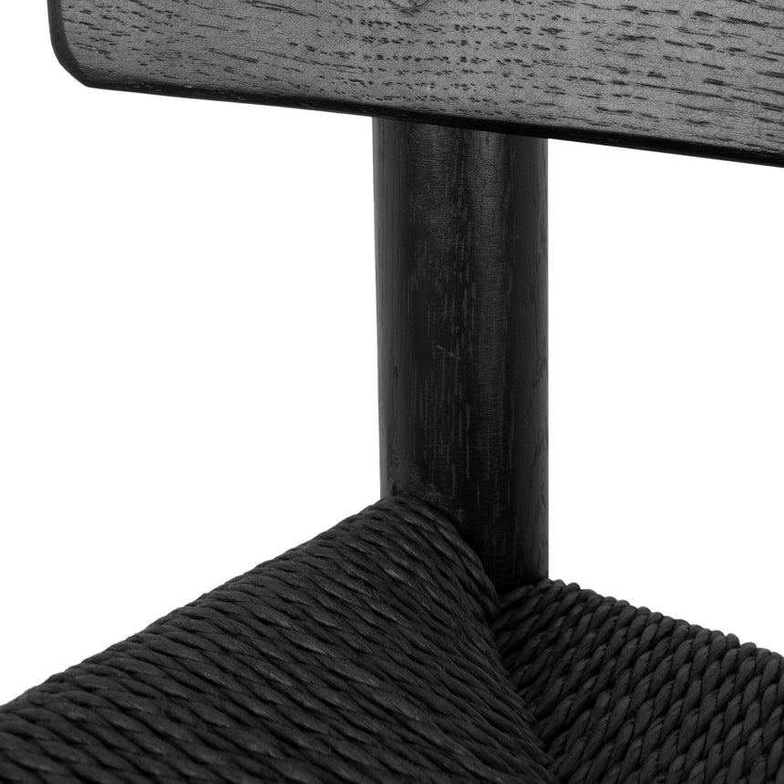65cm Bar Stool - Full Black with Back Rest - View 14